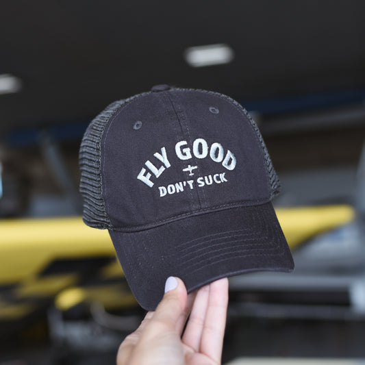 FLY GOOD DON'T SUCK HAT // Charcoal