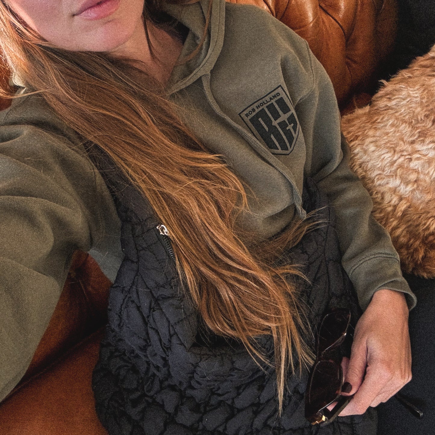 RH AEROSPORTS MILITARY GREEN FLAG HOODIE